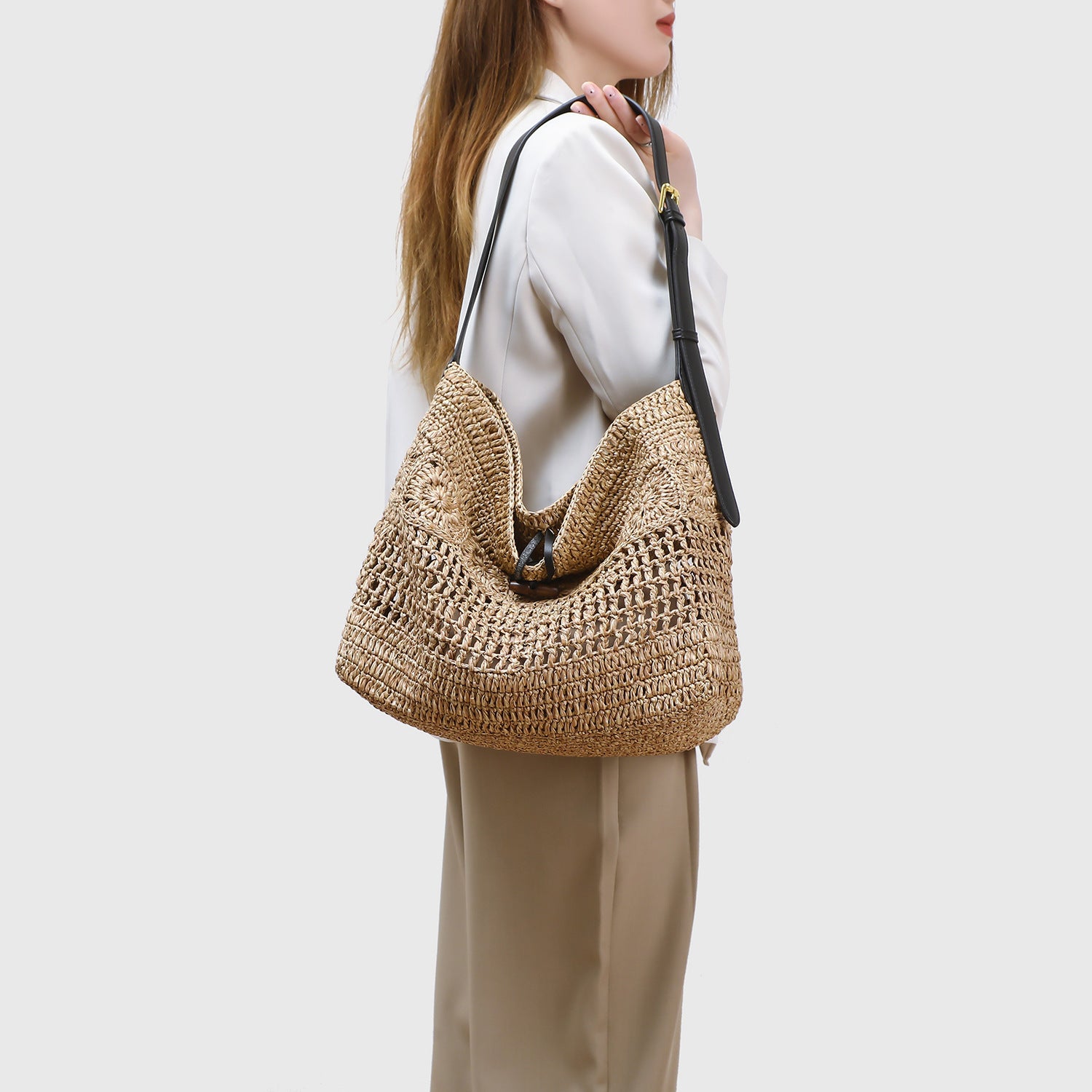 Solana Woven Hobo Shoulder Bag CT56