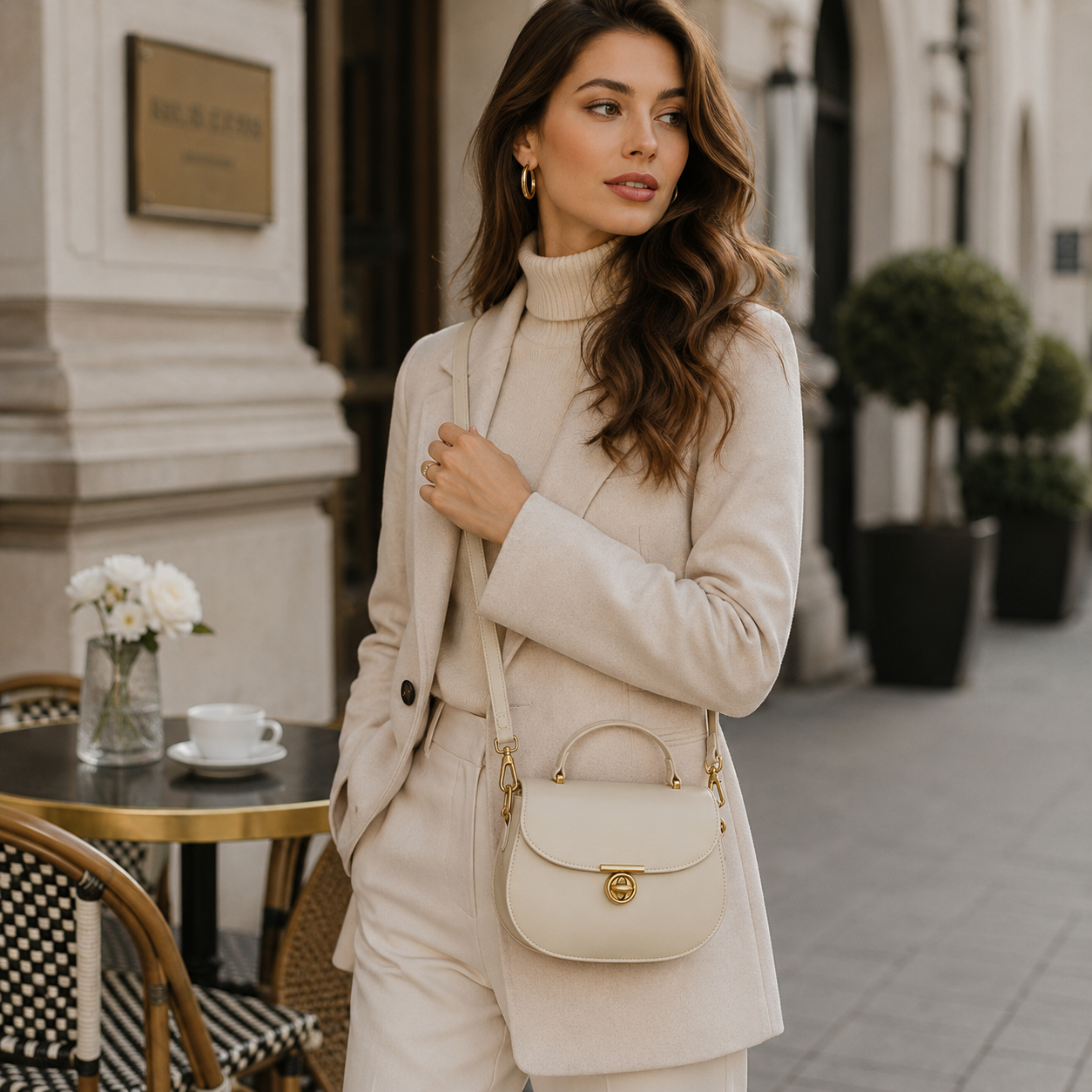 Solène Noir Mini Top Handle Bag CW45