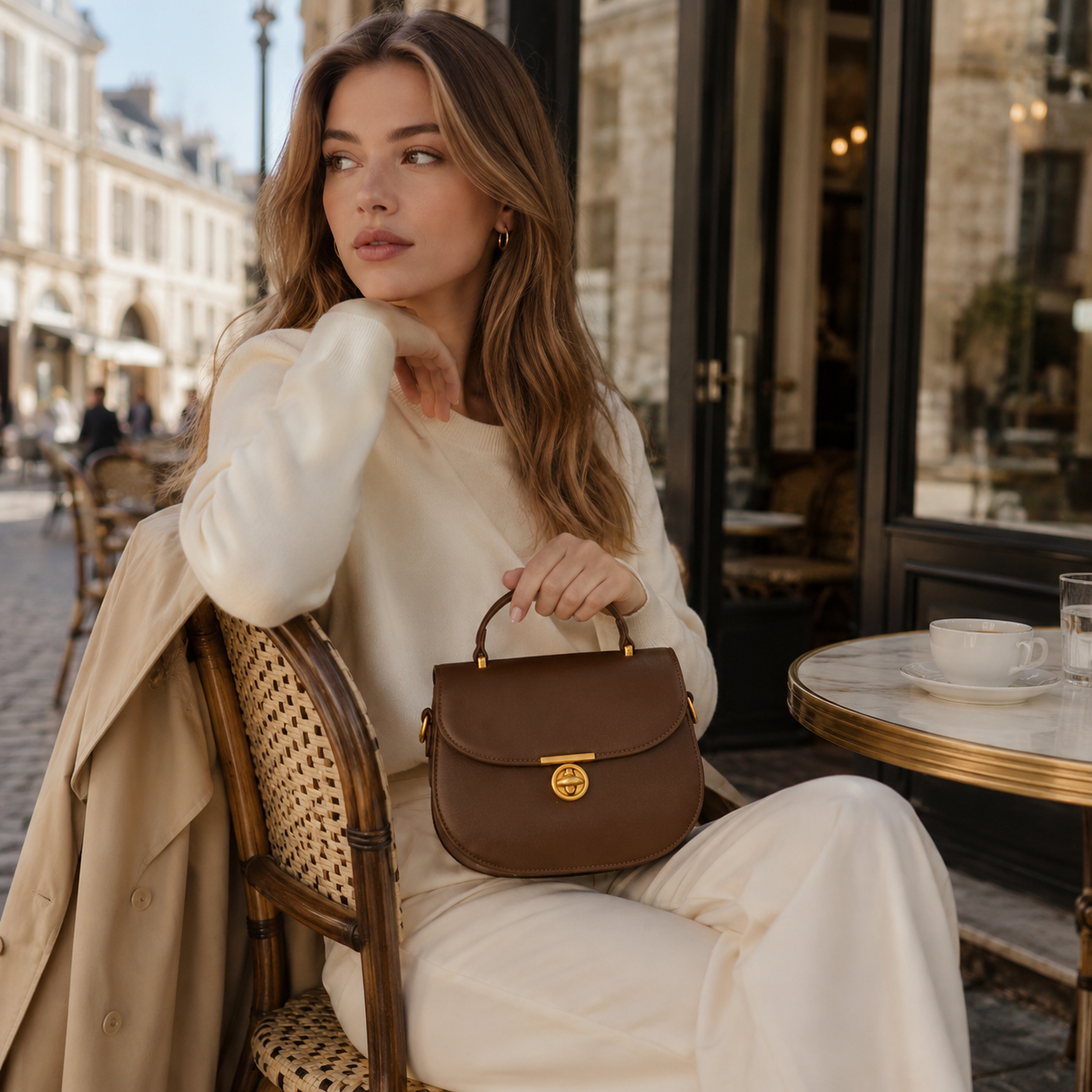 Solène Noir Mini Top Handle Bag CW45