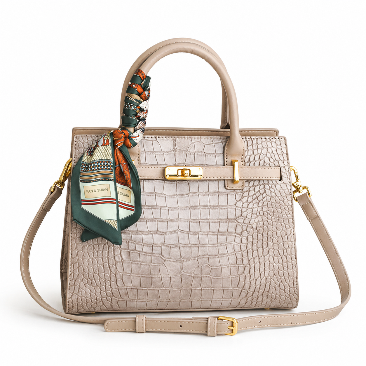 Vivienne Croc-Embossed Structured Tote CJ54