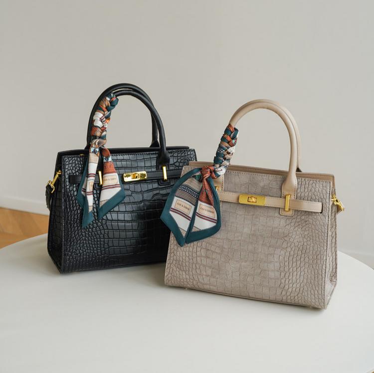Vivienne Croc-Embossed Structured Tote CJ54