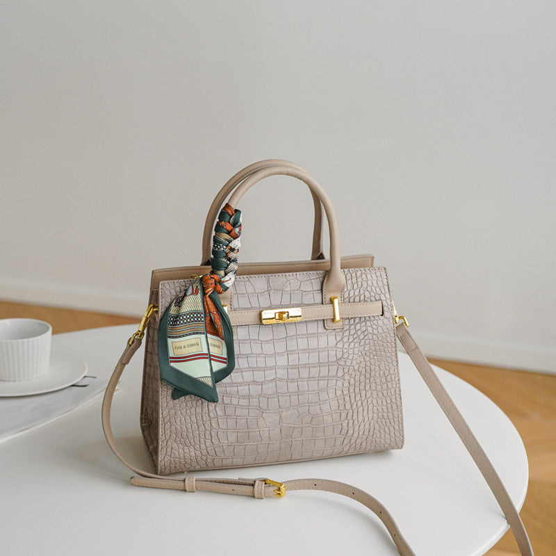 Vivienne Croc-Embossed Structured Tote CJ54