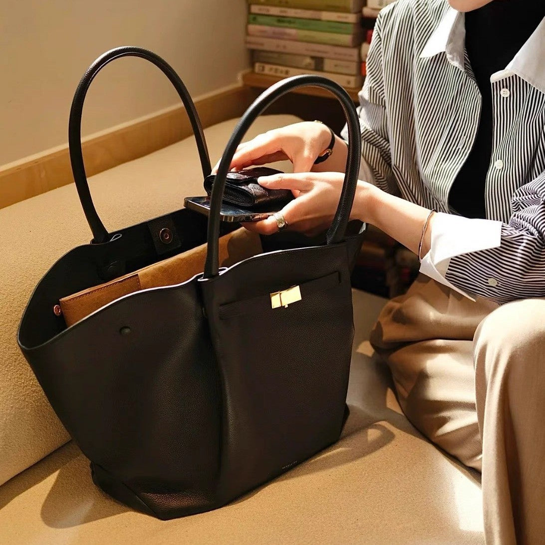 Vivienne Full-Grain Leather Large Tote Bag LT57