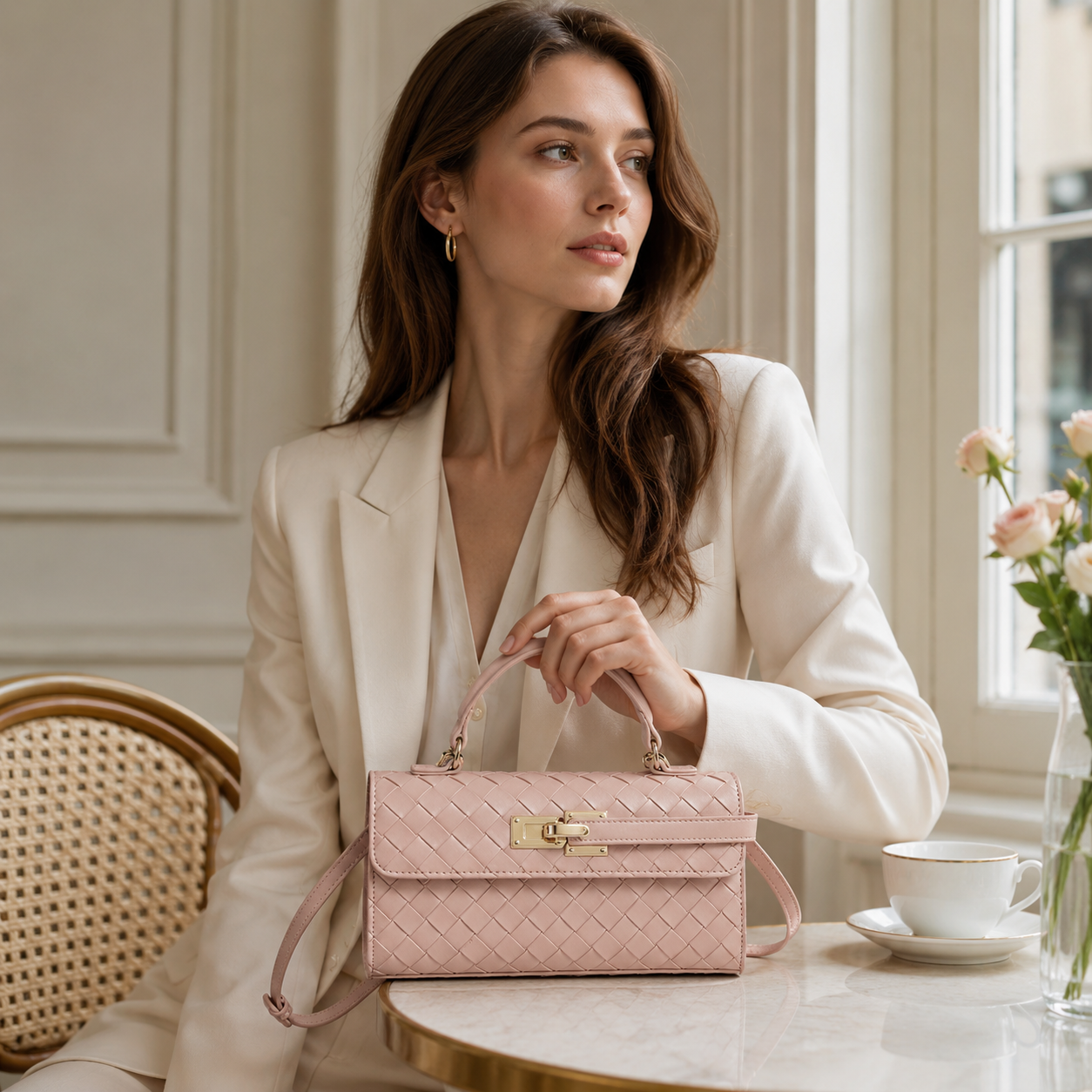 Vivienne Woven Top Handle Bag CT61