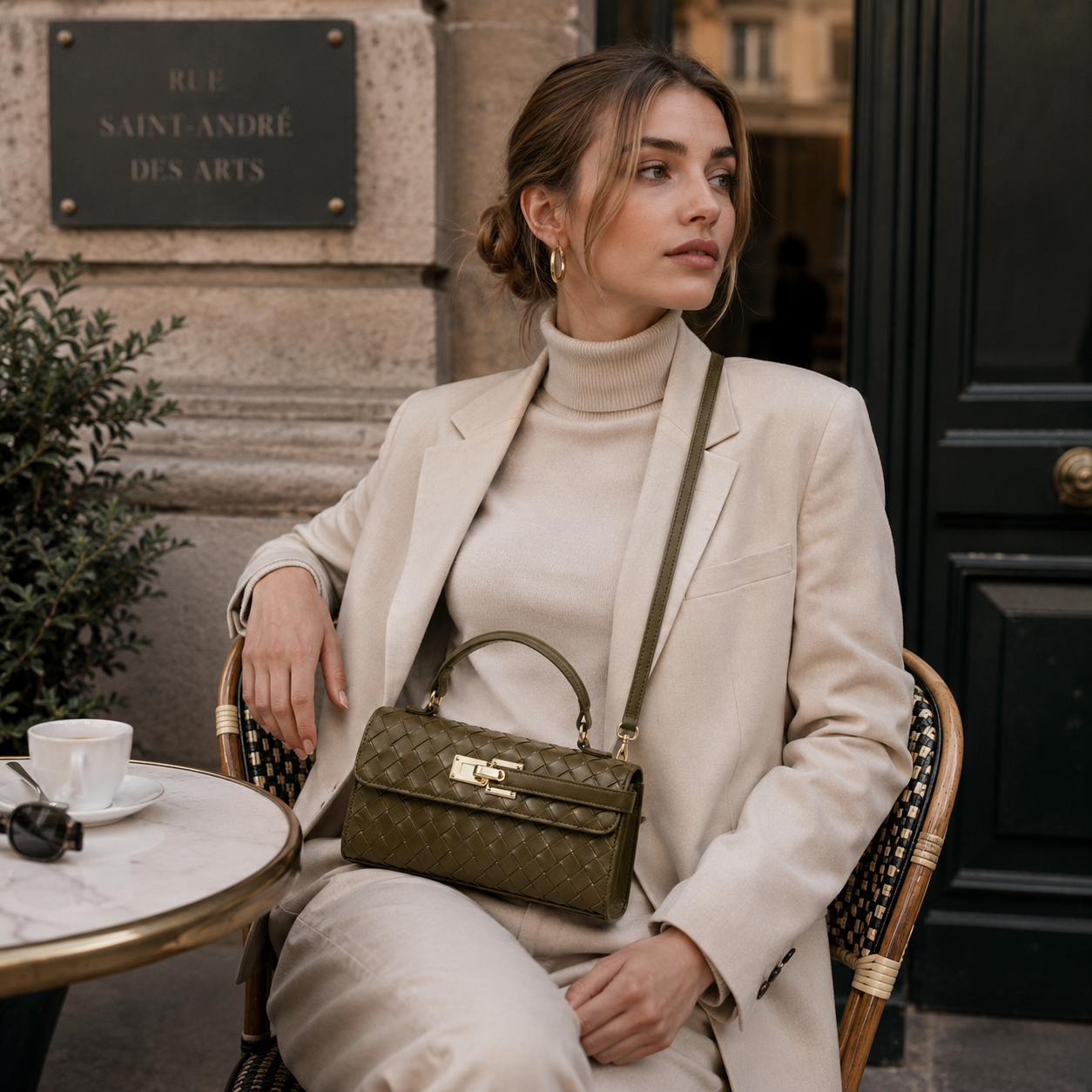 Vivienne Woven Top Handle Bag CT61