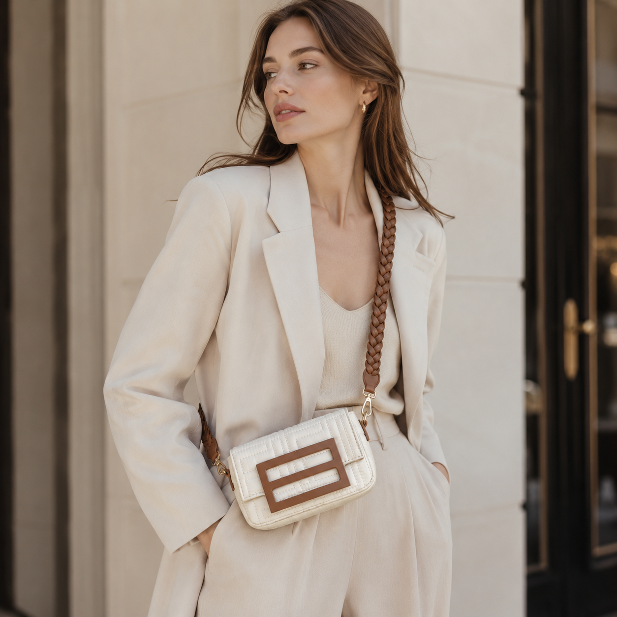 Émeraude Braided Mini Crossbody Bag QW32