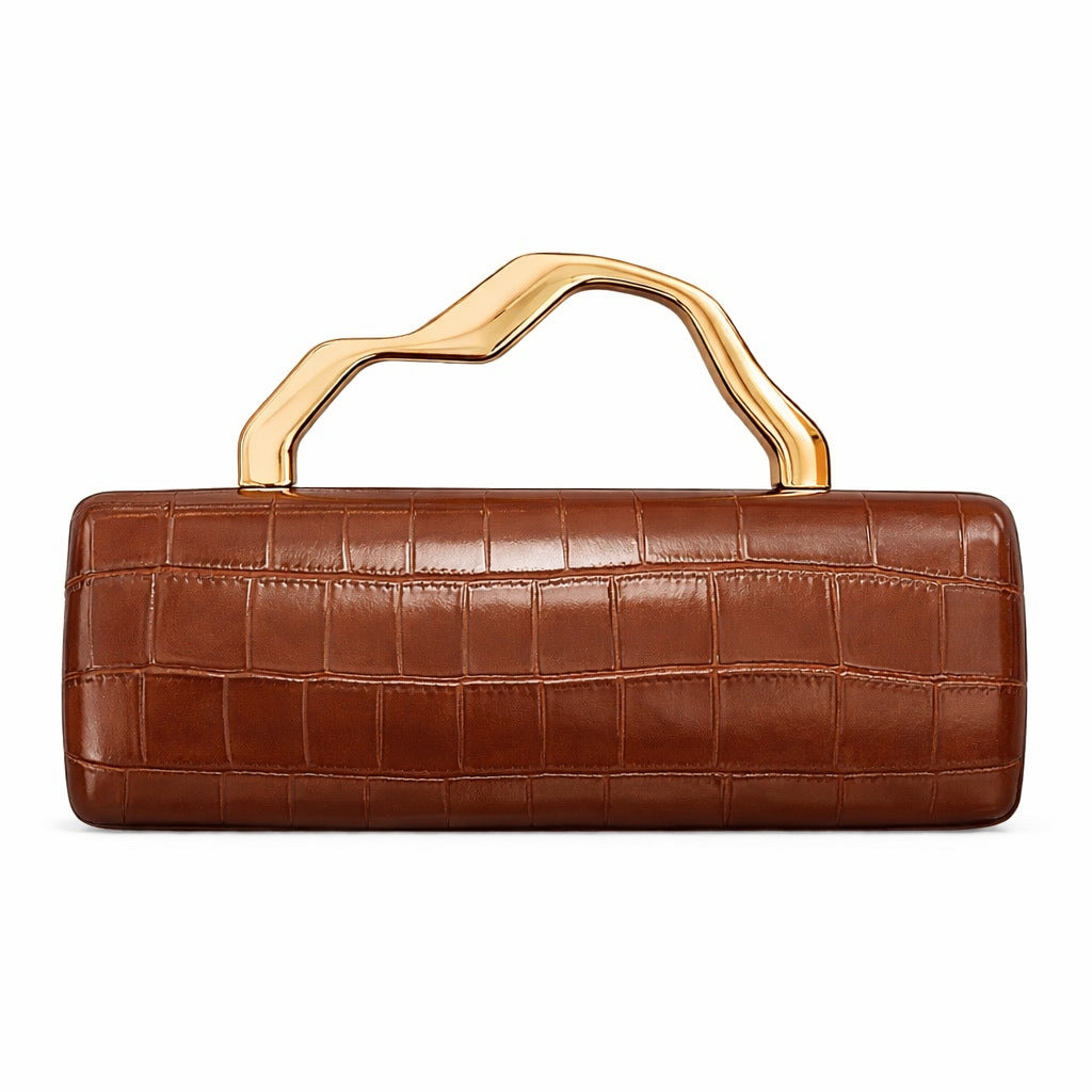 Éveline Croc-Embossed Evening Top Handle Bag EV25