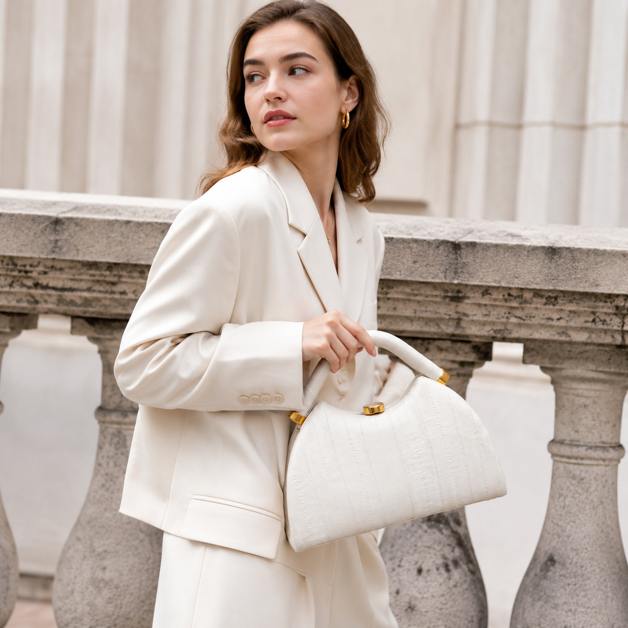 Rosalie Textured Leather Top Handle Bag CR72